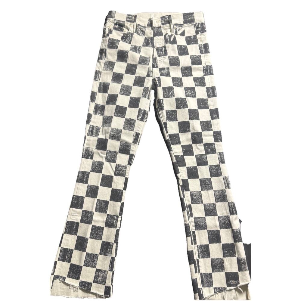 Mother The Insider Jeans Women's 26 Black/White Checkerboard Play Date